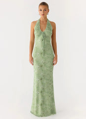 Ask You Twice Maxi Dress - Blurred Lime