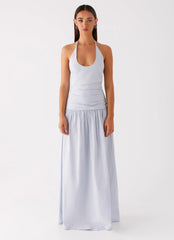 Cristina Halter Maxi Dress - Cornflower Blue