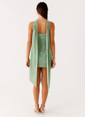 Kiesha Strapless Scarf Mini Dress - Mint