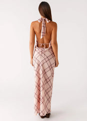 Muse Maxi Dress - Pink Check