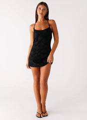 Sunset Glow Mini Dress - Black