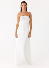 Miftie Beaded Sequin Maxi Dress - White