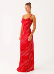 Pareo Maxi Dress - Red Polka Dot