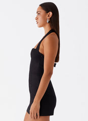 Julianna Linen Mini Dress - Black