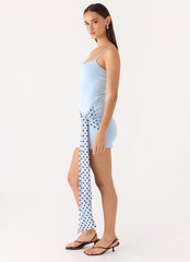 Hypnosis Mini Dress - Blue Mocha Dot