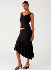 Wonderlust Midi Skirt - Black