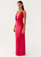 Game Player Maxi Dress - Hot Pink