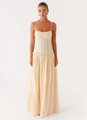 Jacinda Drop Waist Maxi Dress - Cream