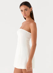 Della Strapless Mini Dress - White