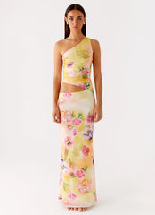 Seranella One Shoulder Maxi Dress - Sunburst Floral