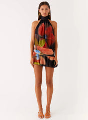 Willow Chiffon Mini Dress - Moody Floral