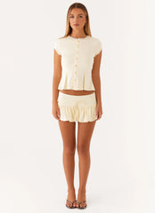 Landon Button Up Top - Lemon