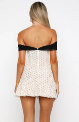 Bliss Mode Mini Dress Cream/Black Polka Dot