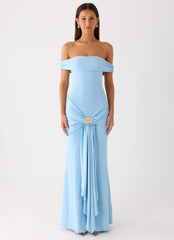 Vee Bardot Maxi Dress - Blue