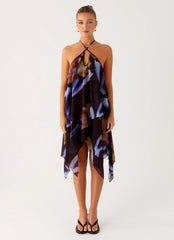 Verbena Midi Dress - Dark Floral