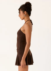 Elektra Mini Dress - Chocolate