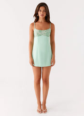 Zion Beaded Mini Dress - Sage
