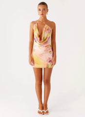 Bohemian Bliss Mesh Mini Dress - Sunburst Floral