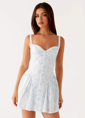 Domaine Mini Dress - Blue Floral