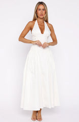 Tinsel Trouble Halter Midi Dress White