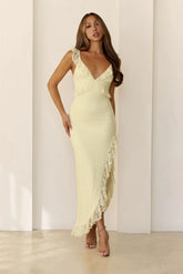 Enchanted By You Lace Midi Dress Yellow