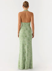 Ask You Twice Maxi Dress - Blurred Lime