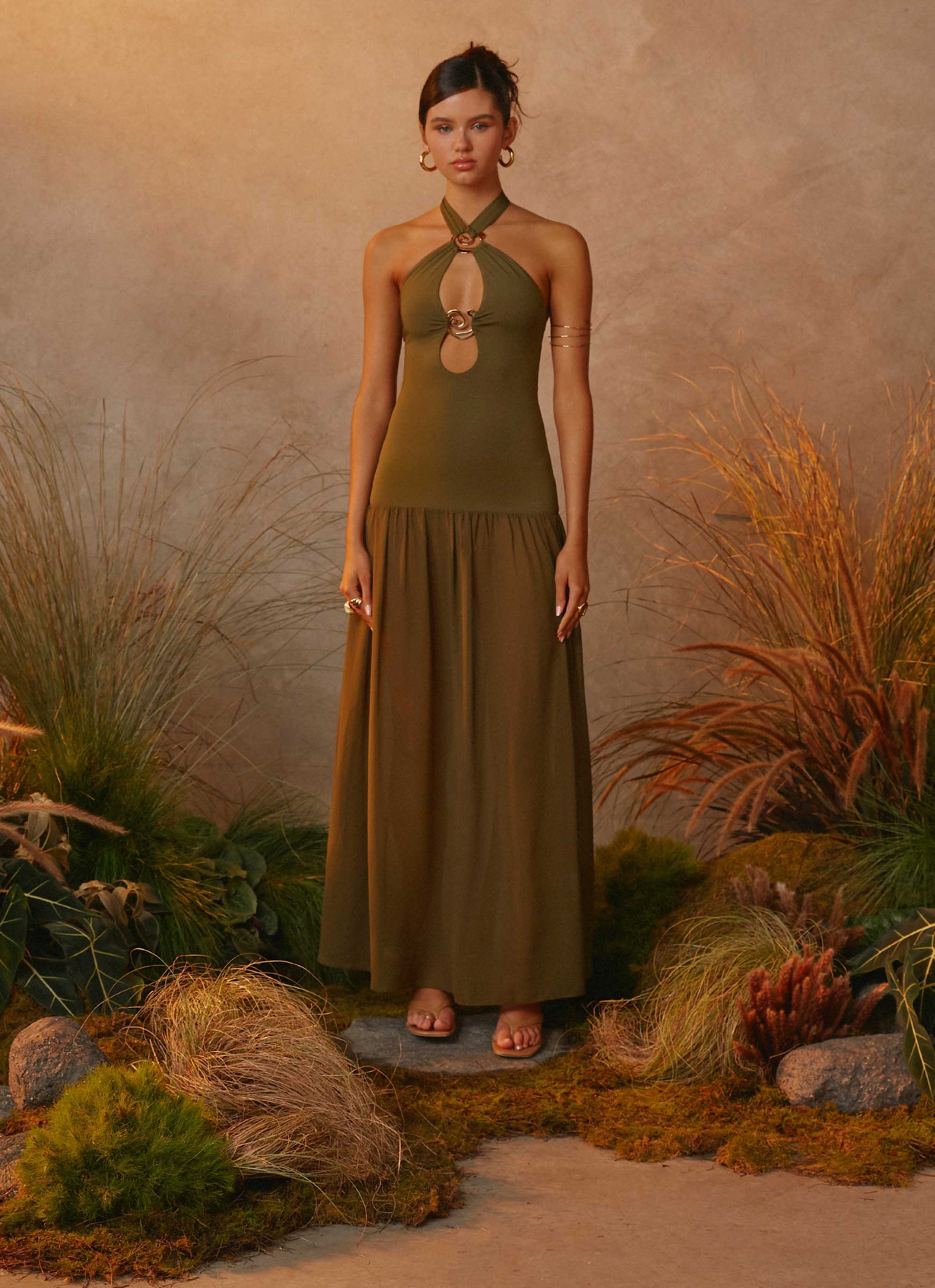 Cypress Kiss Maxi Dress - Khaki