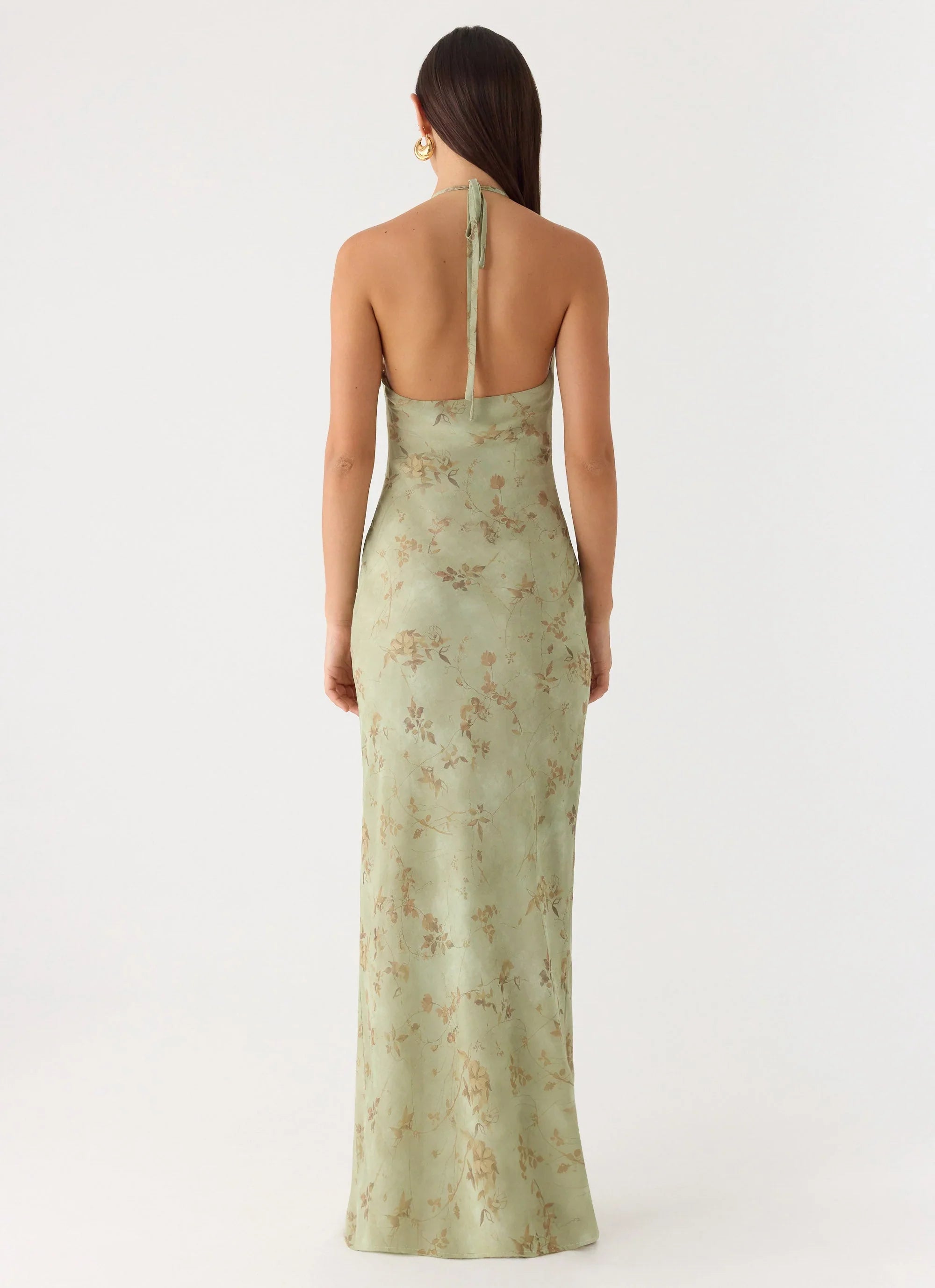 Ultra Quiet Halter Maxi Dress - Wispy Fern