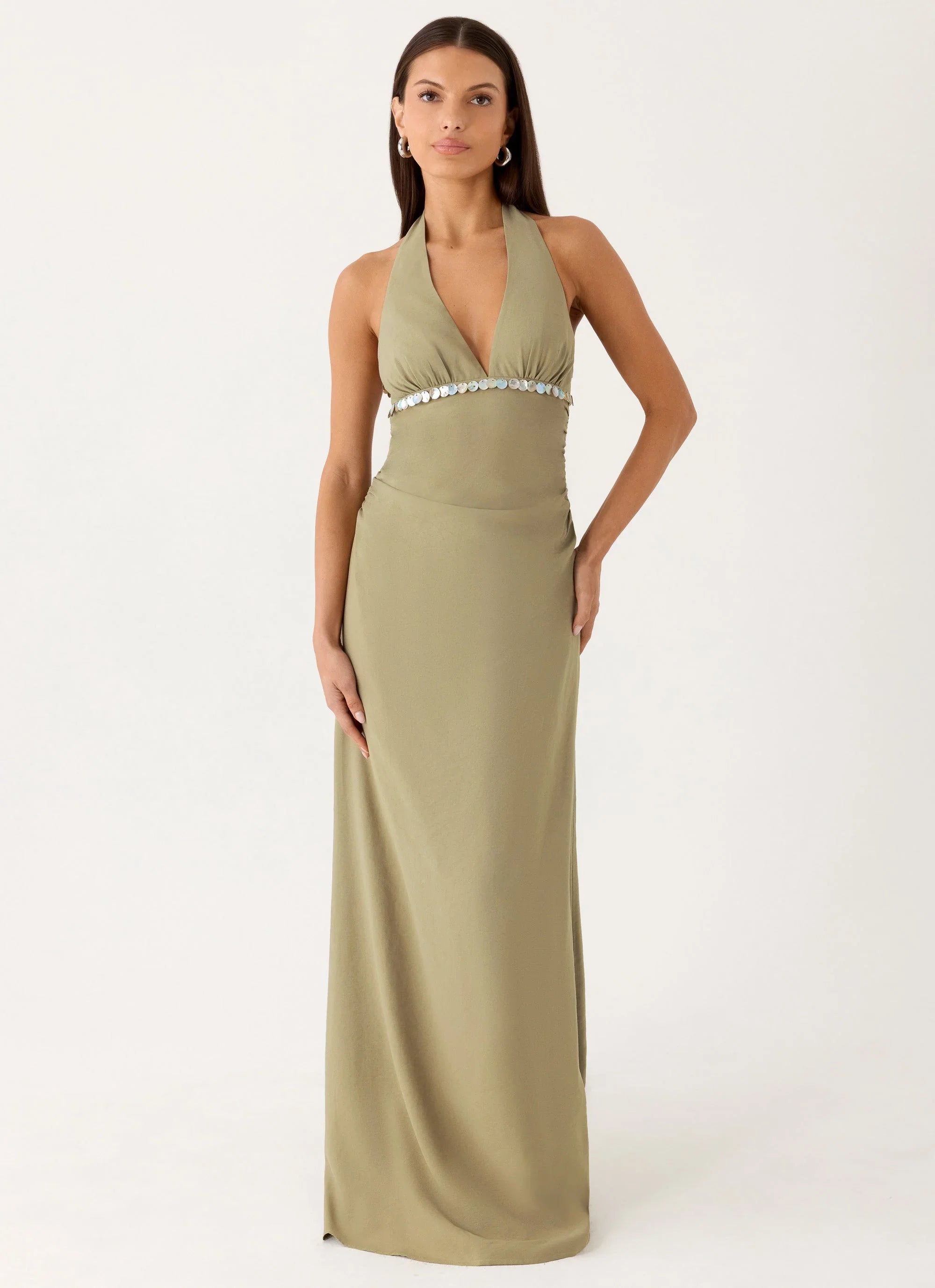 Lorela Maxi Dress - Pale Olive