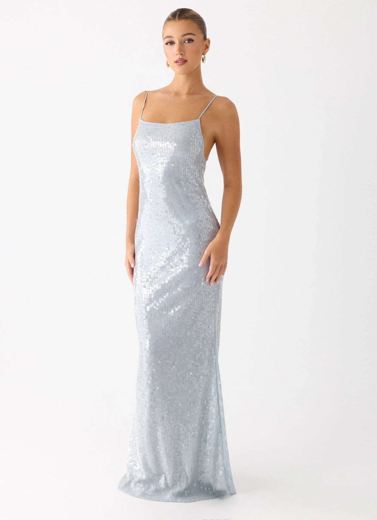 Solo Sequin Maxi Dress - Misty Blue