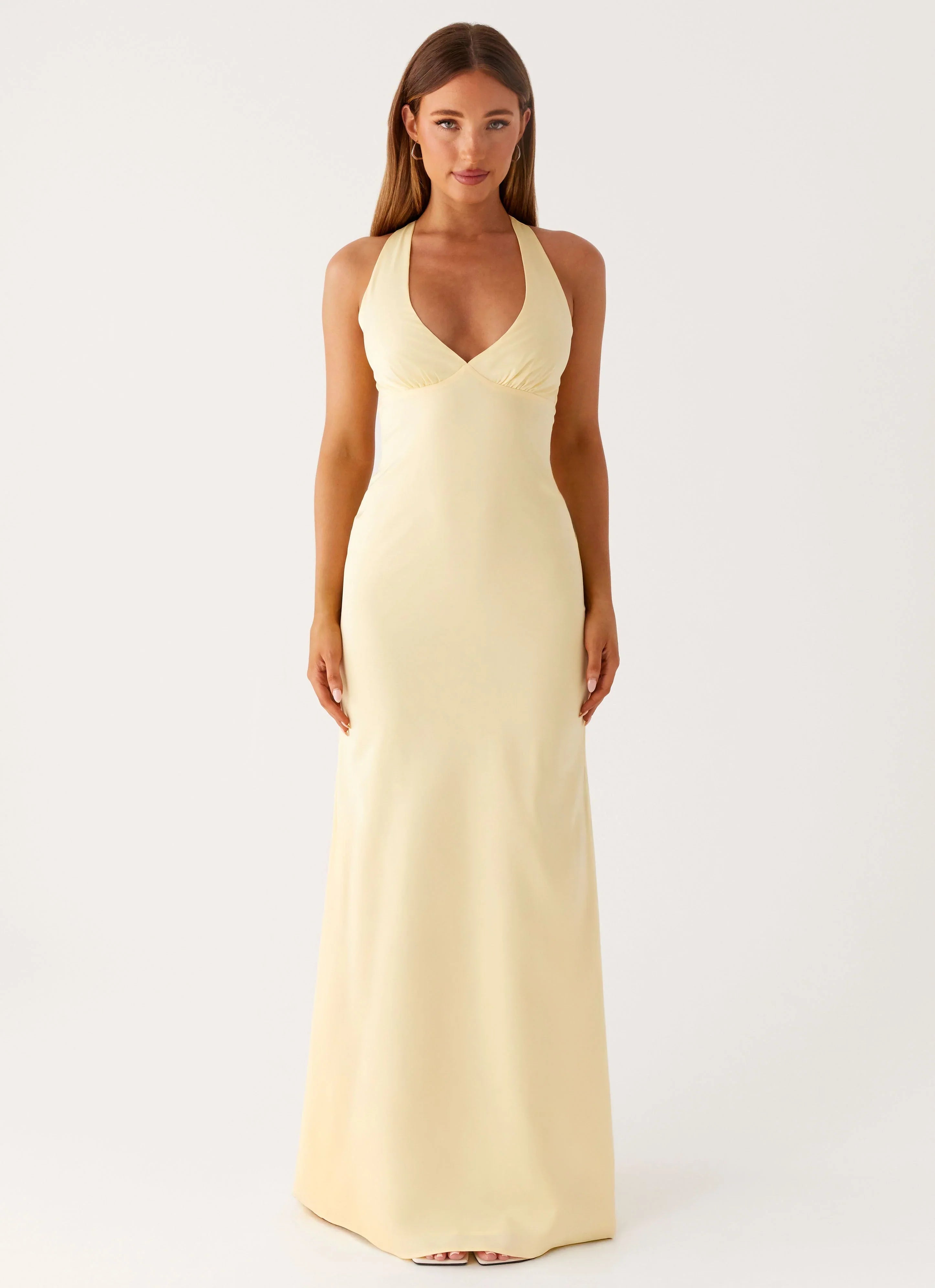Desi Halterneck Maxi Dress - Yellow