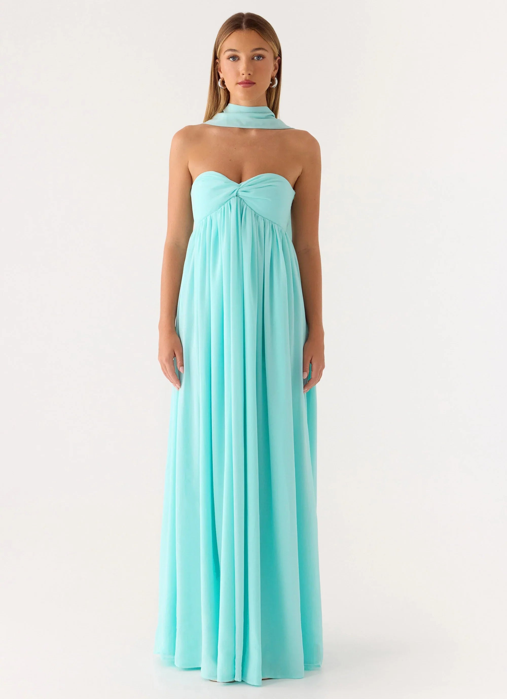 Celestino Scarf Maxi Dress - Aqua