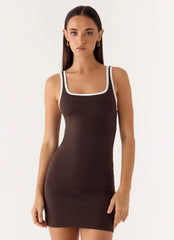 Kayla Mini Dress - Chocolate