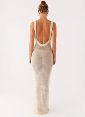 Beach House Crochet Maxi Dress - White