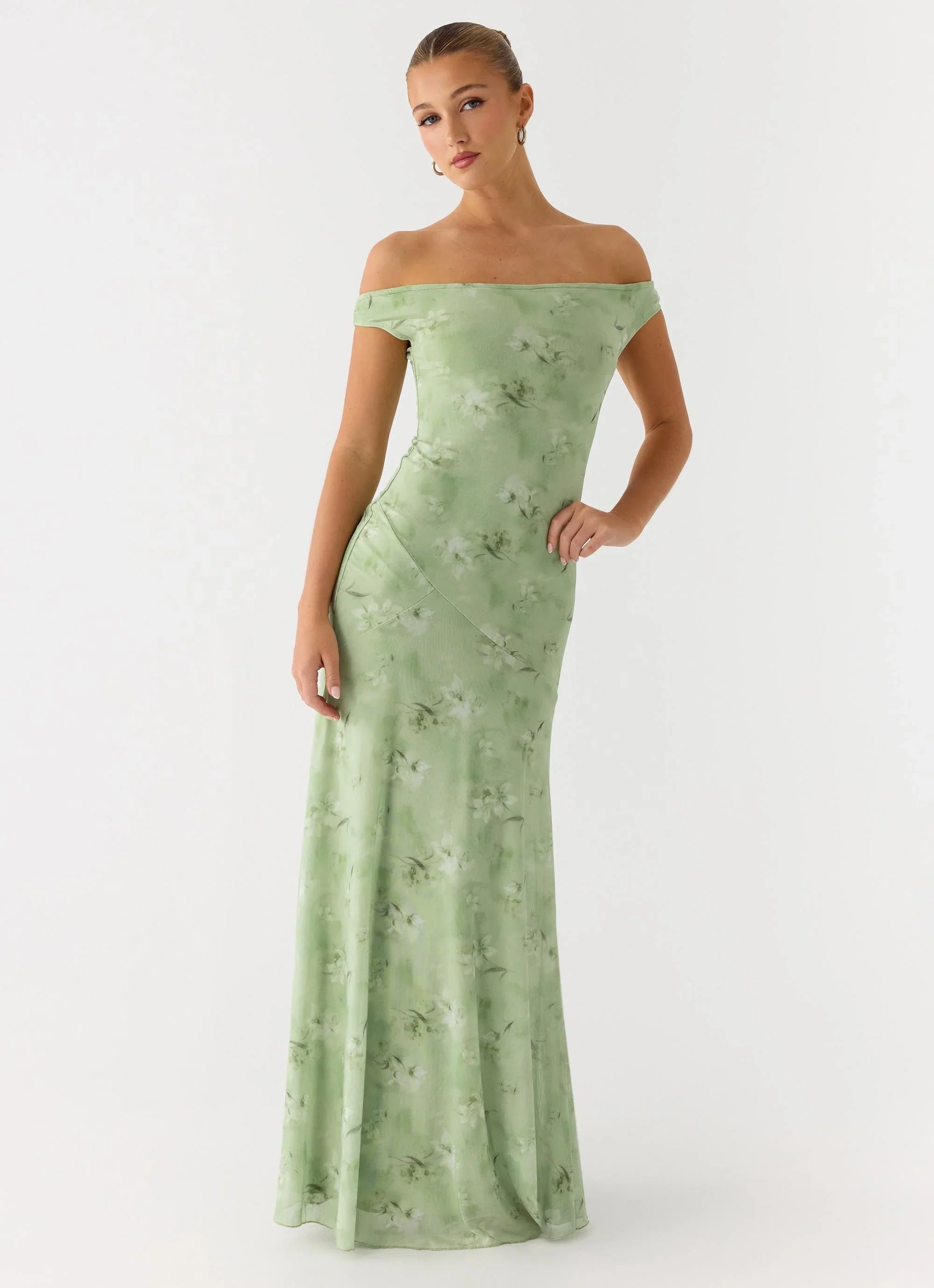 Wasting Time Maxi Dress - Blurred Lime
