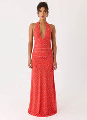 Esme Maxi Dress - Magenta Red Rose