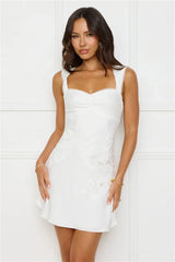 Exotic Flair Satin Mini Dress White