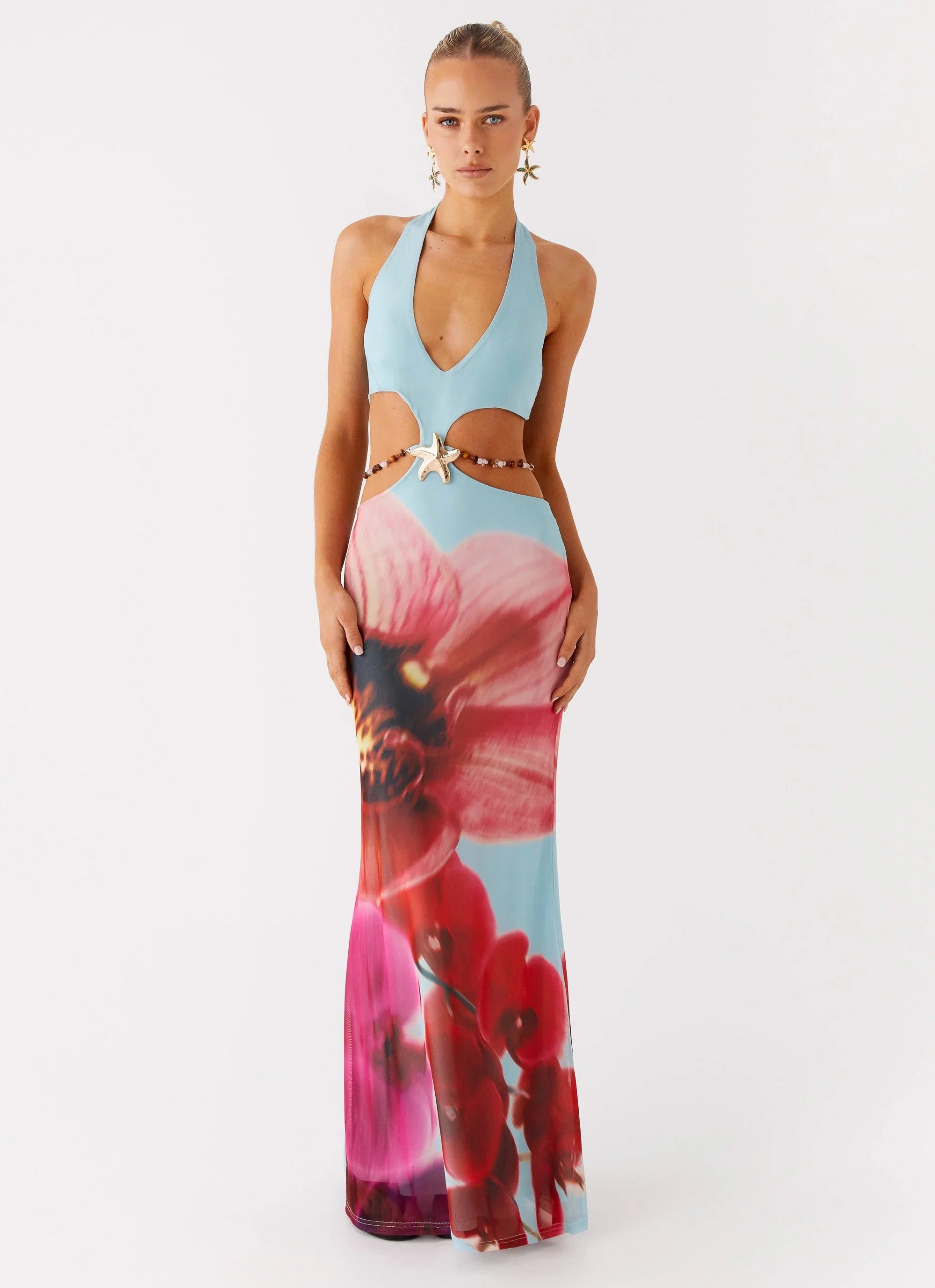Time To Dance Maxi Dress - Turquoise Bloom