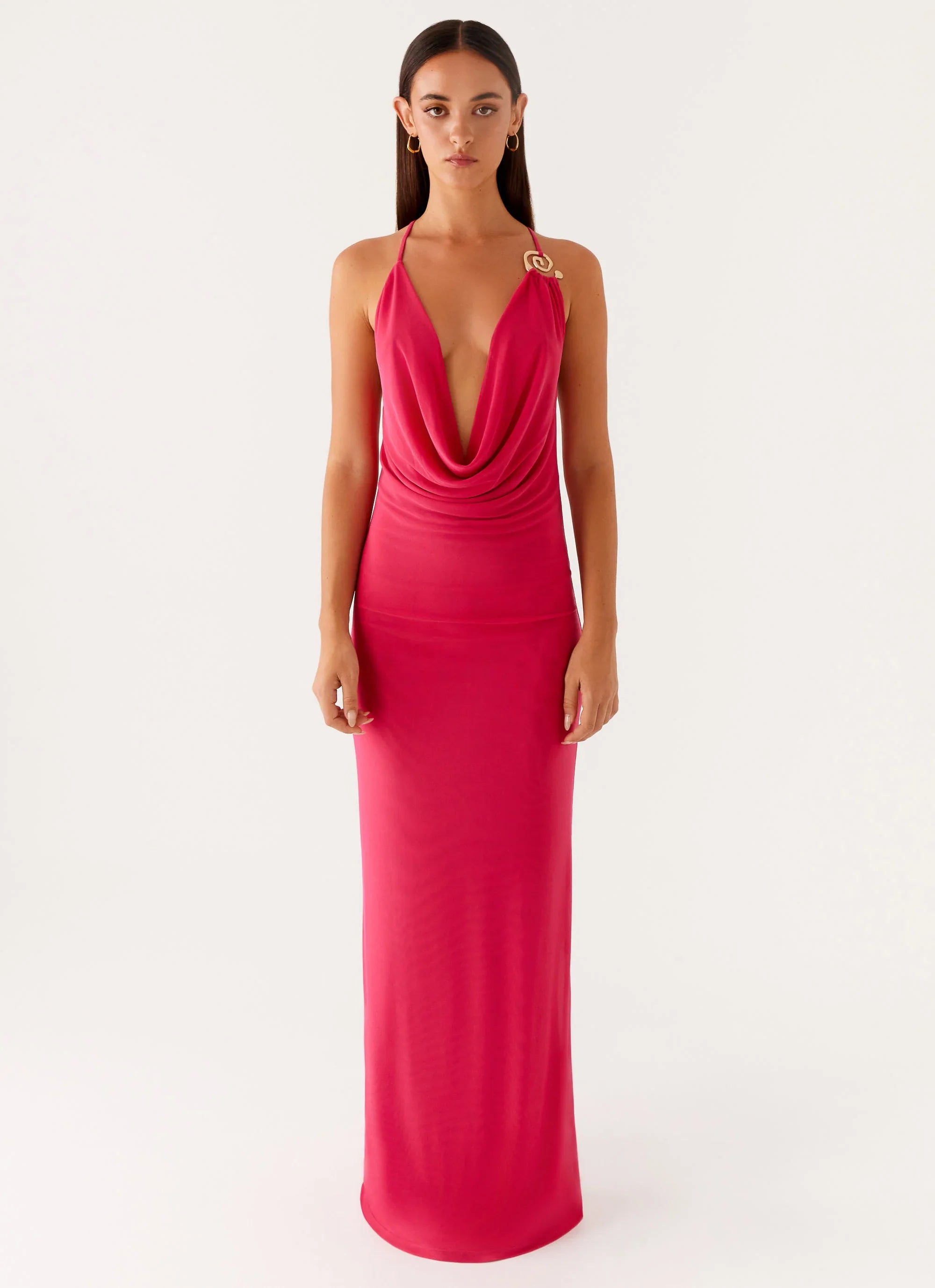 Game Player Maxi Dress - Hot Pink