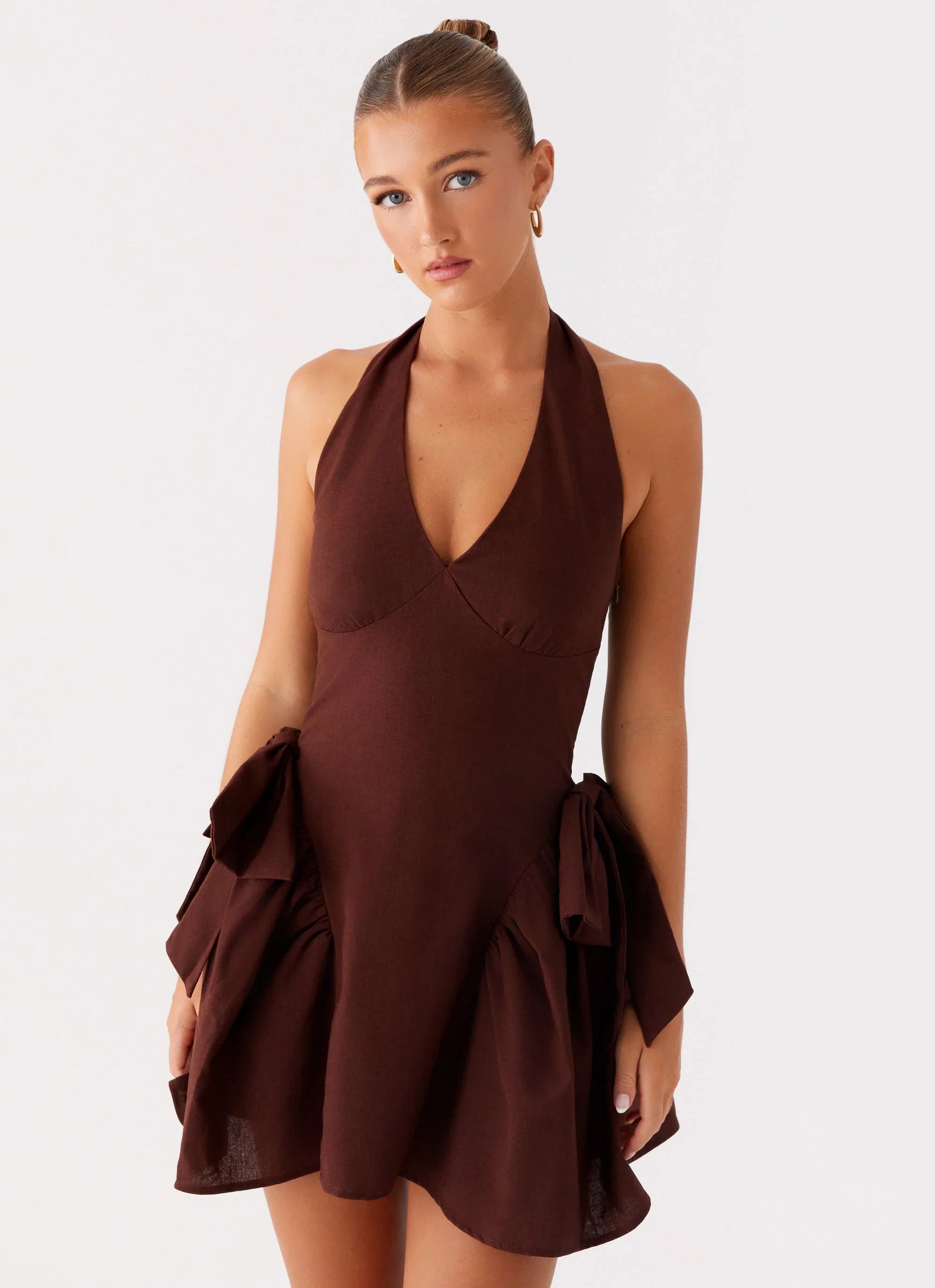 Avalo Mini Dress - Chocolate