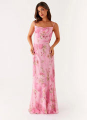 Orlando Maxi Dress - Pink Floral Print