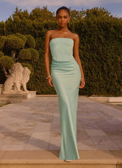 Adara Corset Maxi Dress - Aqua