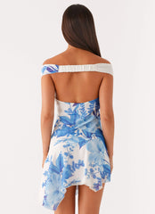 Alma Mini Dress - Blue Floral Print