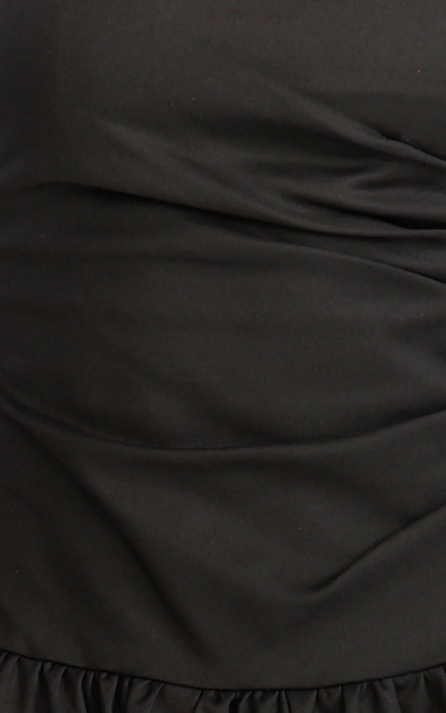 Louisa Maxi Dress - Strapless Side Ruched Dropped Waist Fit And Flare Dress in Black