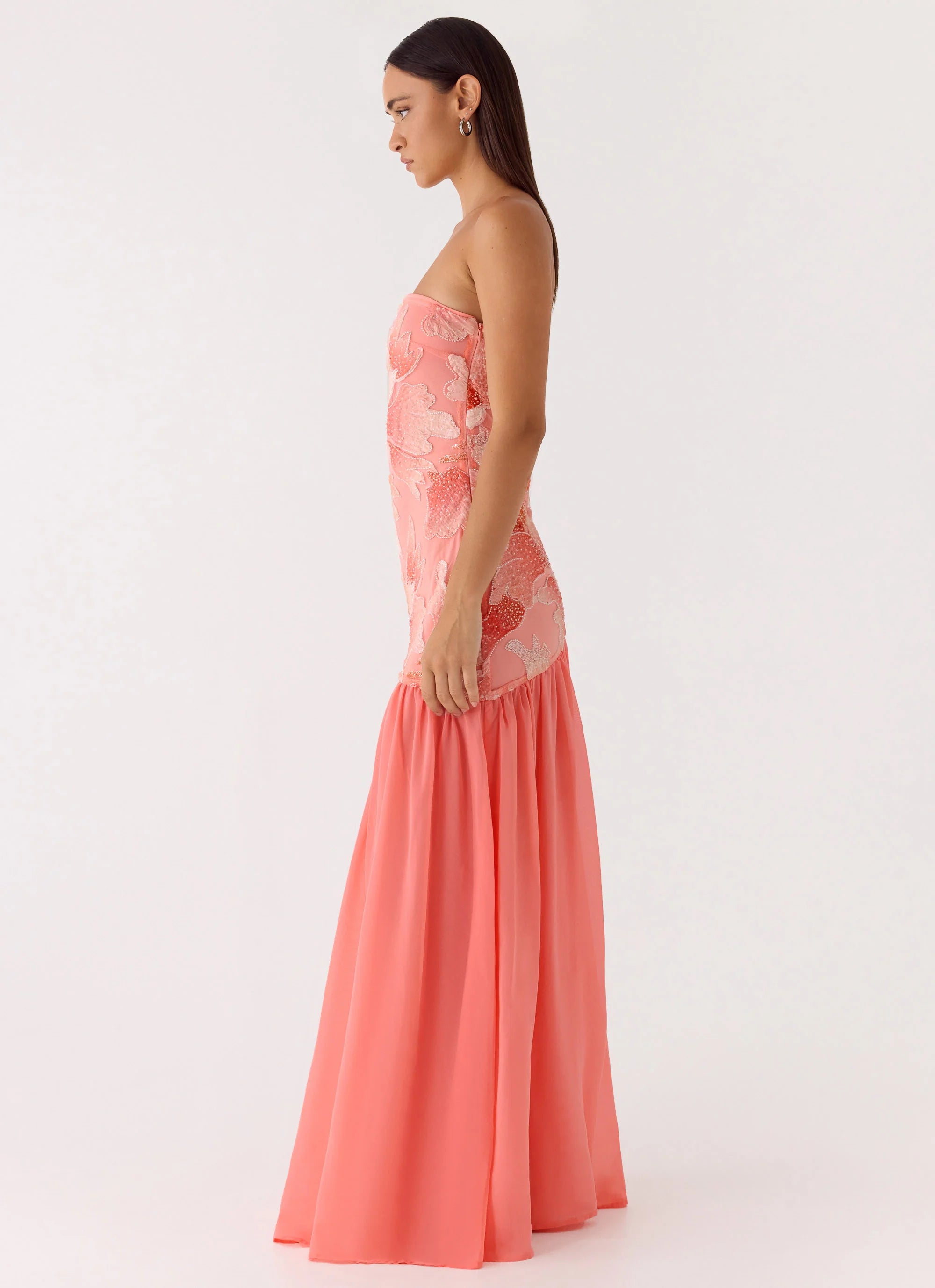 Allana Beaded Maxi Dress - Papaya