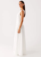 Carmel High Neck Maxi Dress - White