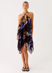 Verbena Midi Dress - Dark Floral