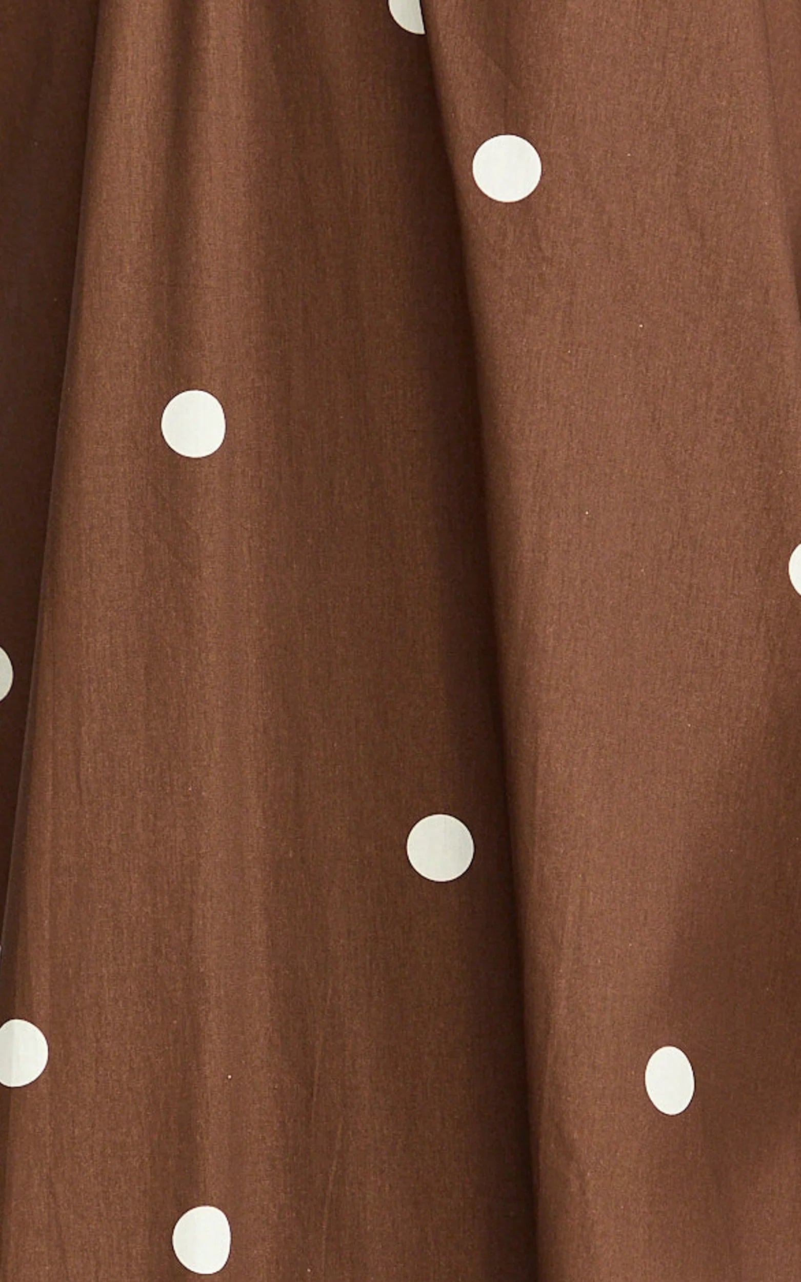 Simone Maxi Dress - U Halter Neck Linen Polkadot Dress in Chocolate