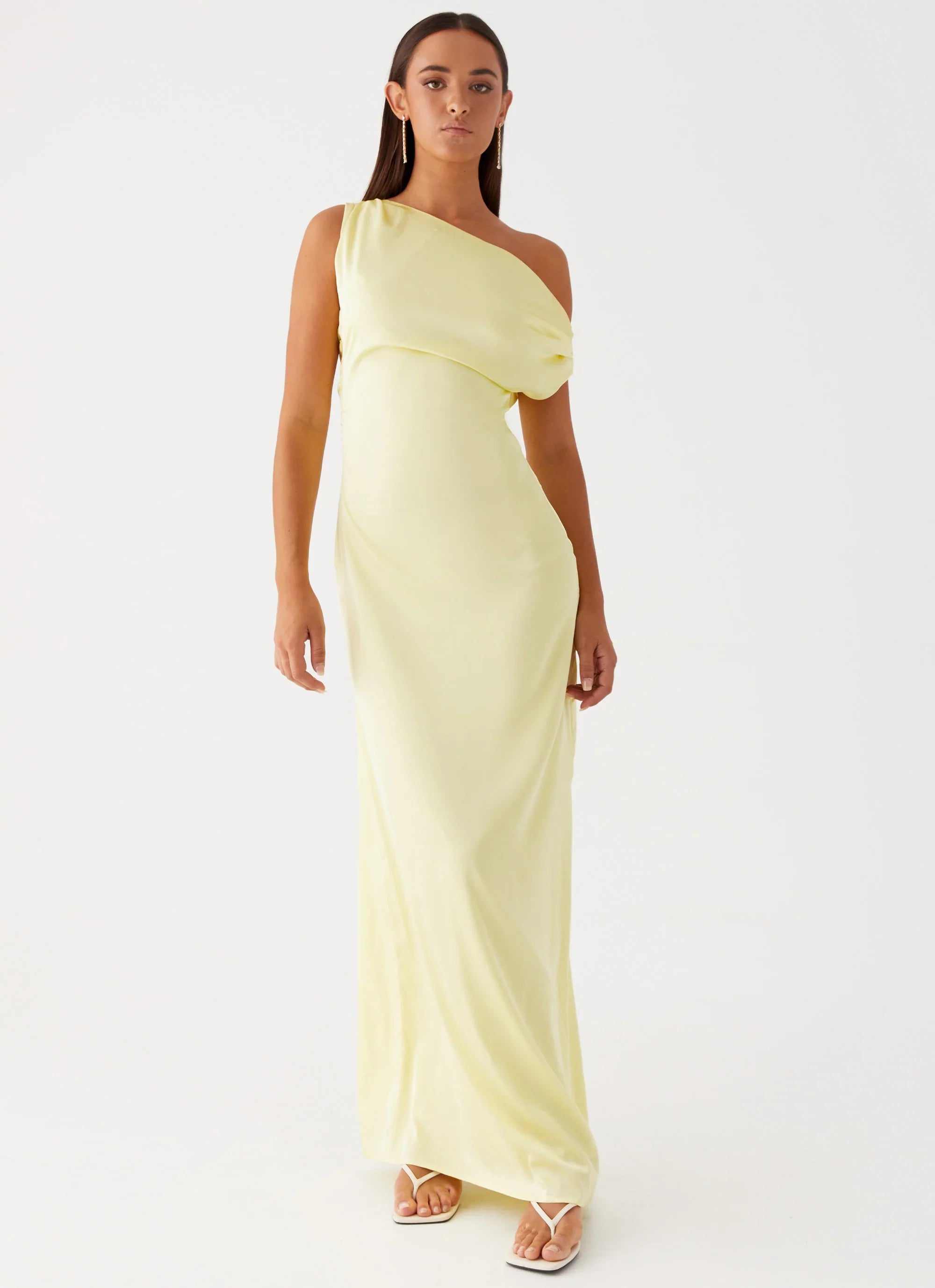 Heart Of Glass Satin Maxi Dress - Yellow
