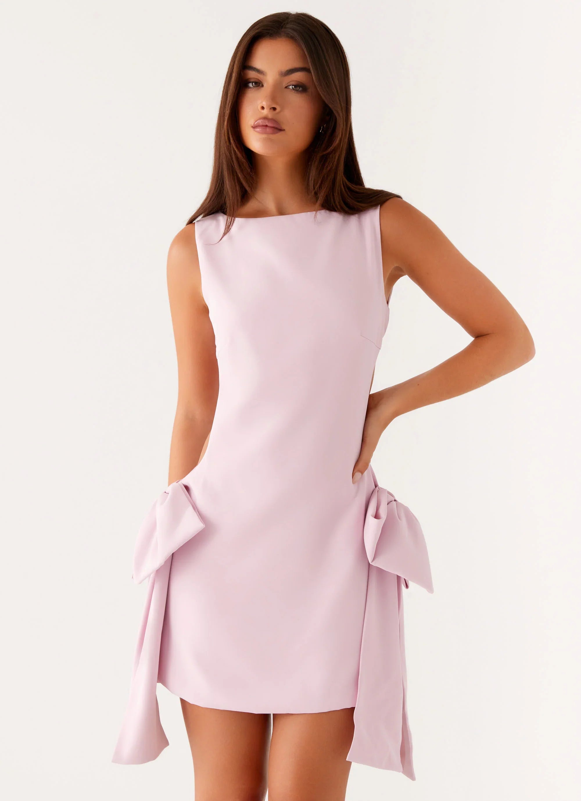 Rhodes Bow Mini Dress - Pink
